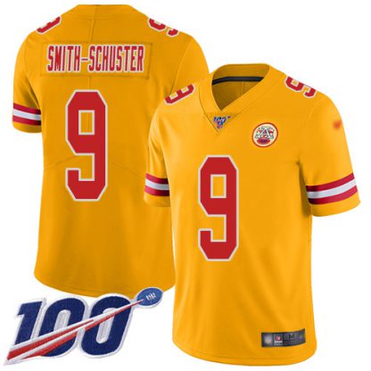 Nike Kansas City Chiefs #9 JuJu Smith-Schuster Gold Youth Stitched NFL Limited Inverted Legend 100th Season Jersey