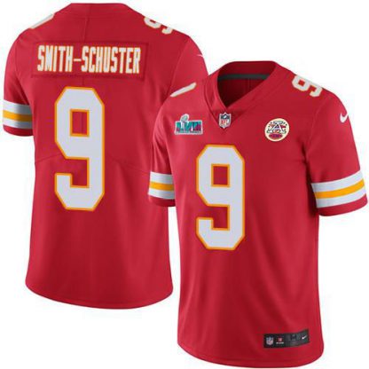 Nike Kansas City Chiefs #9 JuJu Smith-Schuster Red Team Color Super Bowl LVII Patch Youth Stitched NFL Vapor Untouchable Limited Jersey
