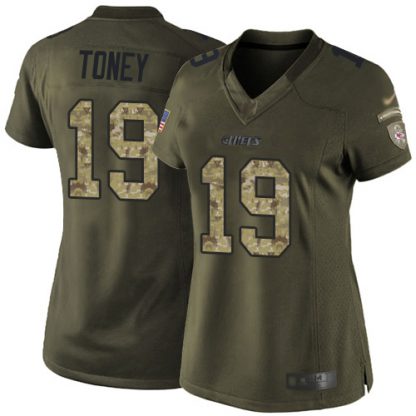 Nike Kansas City Chiefs #19 Kadarius Toney Green Women's Stitched NFL Limited 2015 Salute to Service Jersey