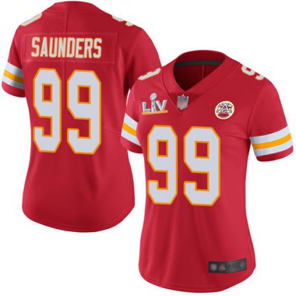 Nike Kansas City Chiefs #99 Khalen Saunders Red Team Color Women's Super Bowl LV Bound Stitched NFL Vapor Untouchable Limited Jersey
