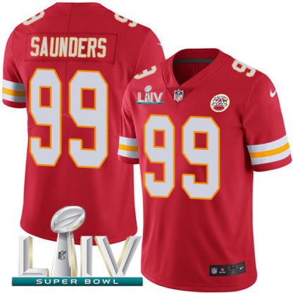 Nike Kansas City Chiefs #99 Khalen Saunders Red Super Bowl LIV 2020 Team Color Youth Stitched NFL Vapor Untouchable Limited Jersey
