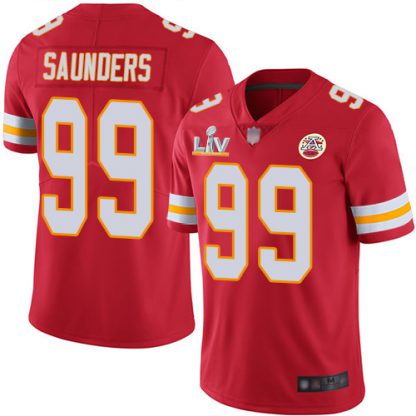 Nike Kansas City Chiefs #99 Khalen Saunders Red Team Color Men's Super Bowl LV Bound Stitched NFL Vapor Untouchable Limited Jersey