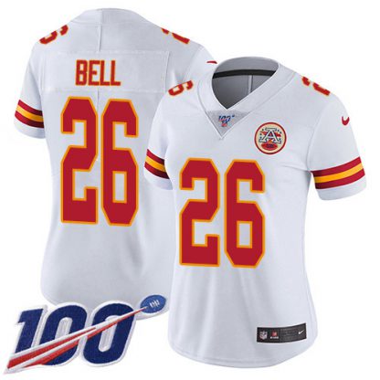 Nike Kansas City Chiefs #26 Le'Veon Bell White Women's Stitched NFL 100th Season Vapor Untouchable Limited Jersey