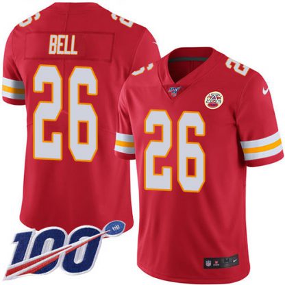 Nike Kansas City Chiefs #26 Le'Veon Bell Red Team Color Youth Stitched NFL 100th Season Vapor Untouchable Limited Jersey