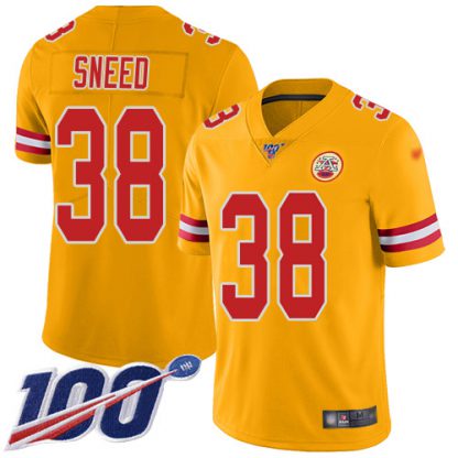 Nike Kansas City Chiefs #38 L'Jarius Sneed Gold Youth Stitched NFL Limited Inverted Legend 100th Season Jersey