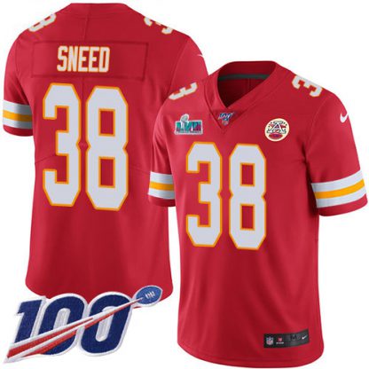 Nike Kansas City Chiefs #38 L'Jarius Sneed Red Team Color Super Bowl LVII Patch Men's Stitched NFL 100th Season Vapor Limited Jersey