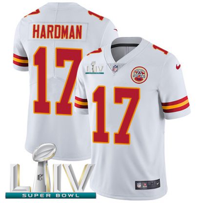 Nike Kansas City Chiefs #17 Mecole Hardman White Super Bowl LIV 2020 Youth Stitched NFL Vapor Untouchable Limited Jersey