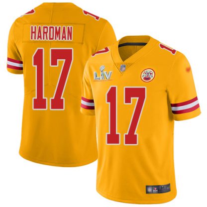 Nike Kansas City Chiefs #17 Mecole Hardman Gold Youth Super Bowl LV Bound Stitched NFL Limited Inverted Legend Jersey