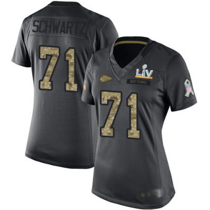 Nike Kansas City Chiefs #71 Mitchell Schwartz Black Women's Super Bowl LV Bound Stitched NFL Limited 2016 Salute to Service Jersey