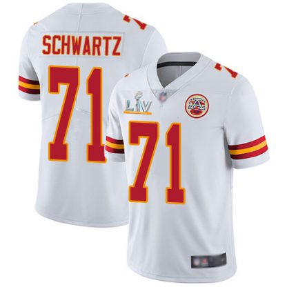 Nike Kansas City Chiefs #71 Mitchell Schwartz White Youth Super Bowl LV Bound Stitched NFL Vapor Untouchable Limited Jersey