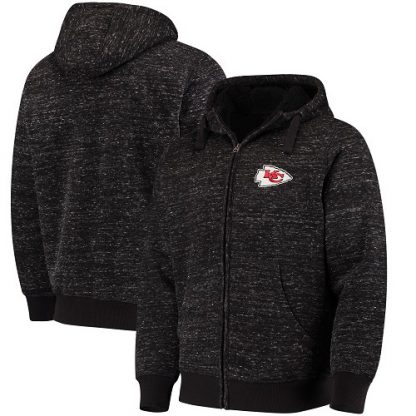 Men's Kansas City Kansas City Chiefs G-III Sports by Carl Banks Heathered Black Discovery Sherpa Full-Zip Jacket