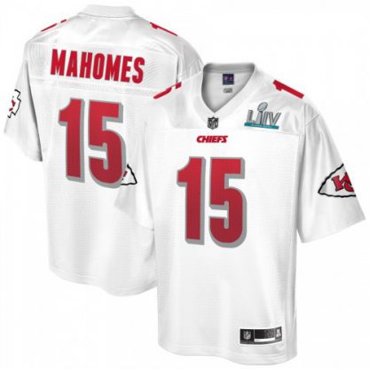 Youth Kansas City Kansas City Chiefs #15 Patrick Mahomes NFL Pro Line White Super Bowl LIV Champions Jersey