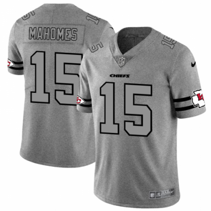Kansas City Kansas City Chiefs #15 Patrick Mahomes Men's Nike Gray Gridiron II Vapor Untouchable Limited NFL Jersey