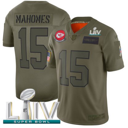 Nike Kansas City Chiefs #15 Patrick Mahomes Camo Super Bowl LIV 2020 Men's Stitched NFL Limited 2019 Salute To Service Jersey