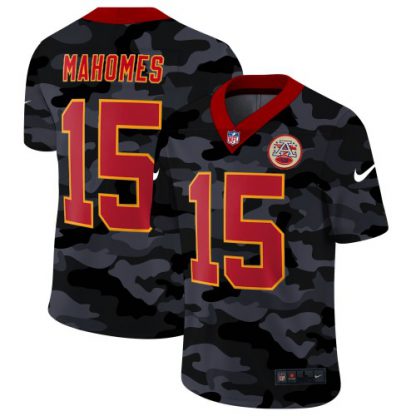 Kansas City Kansas City Chiefs #15 Patrick Mahomes Men's Nike 2020 Black CAMO Red Vapor Untouchable Limited Stitched NFL Jersey