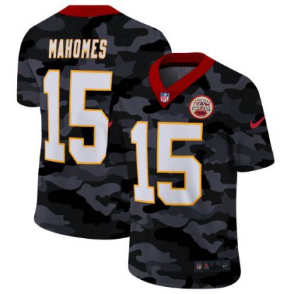 Kansas City Kansas City Chiefs #15 Patrick Mahomes Men's Nike 2020 Black CAMO Vapor Untouchable Limited Stitched NFL Jersey