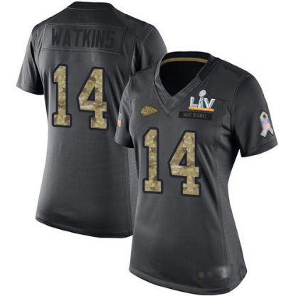 Nike Kansas City Chiefs #14 Sammy Watkins Black Women's Super Bowl LV Bound Stitched NFL Limited 2016 Salute to Service Jersey