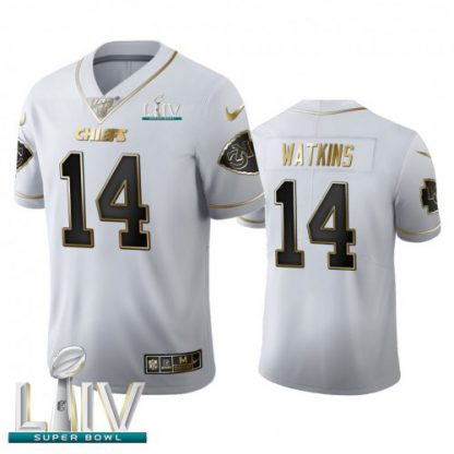Kansas City Kansas City Chiefs #14 Sammy Watkins Men's Nike White Golden Super Bowl LIV 2020 Edition Vapor Limited NFL 100 Jersey