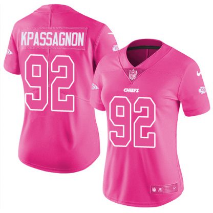 Nike Kansas City Chiefs #92 Tanoh Kpassagnon Pink Women's Stitched NFL Limited Rush Fashion Jersey