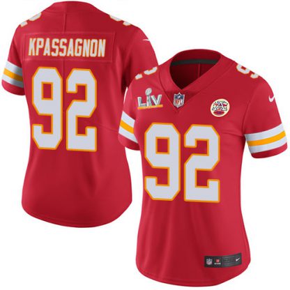 Nike Kansas City Chiefs #92 Tanoh Kpassagnon Red Team Color Women's Super Bowl LV Bound Stitched NFL Vapor Untouchable Limited Jersey