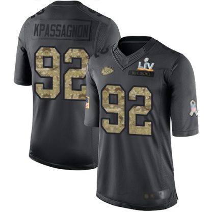 Nike Kansas City Chiefs #92 Tanoh Kpassagnon Black Youth Super Bowl LV Bound Stitched NFL Limited 2016 Salute to Service Jersey