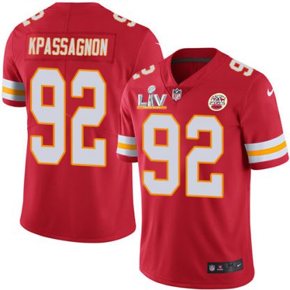 Nike Kansas City Chiefs #92 Tanoh Kpassagnon Red Team Color Men's Super Bowl LV Bound Stitched NFL Vapor Untouchable Limited Jersey