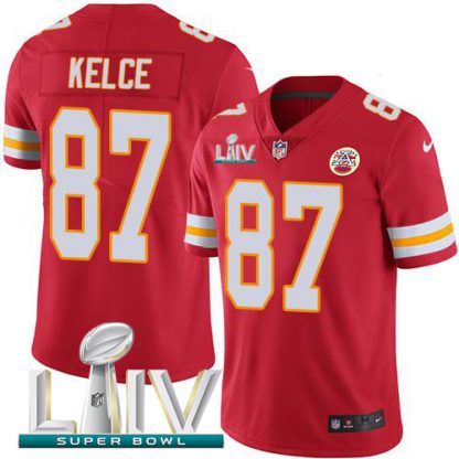 Nike Kansas City Chiefs #87 Travis Kelce Red Super Bowl LIV 2020 Team Color Youth Stitched NFL Vapor Untouchable Limited Jersey