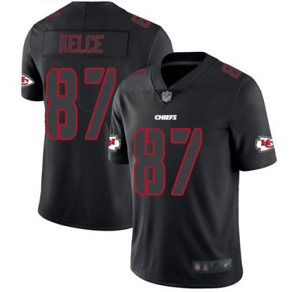 Nike Kansas City Chiefs #87 Travis Kelce Black Men's Stitched NFL Limited Rush Impact Jersey