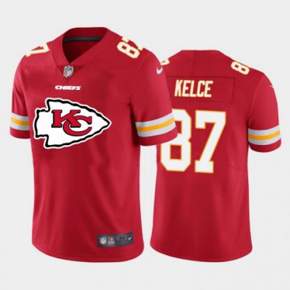 Kansas City Kansas City Chiefs #87 Travis Kelce Red Men's Nike Big Team Logo Player Vapor Limited NFL Jersey