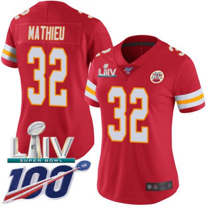 Nike Kansas City Chiefs #32 Tyrann Mathieu Red Super Bowl LIV 2020 Team Color Women's Stitched NFL 100th Season Vapor Untouchable Limited Jersey