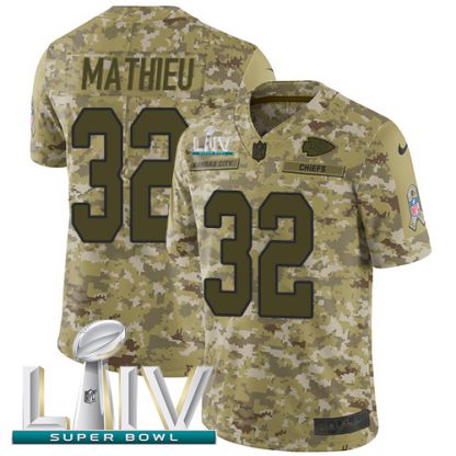 Nike Kansas City Chiefs #32 Tyrann Mathieu Camo Super Bowl LIV 2020 Youth Stitched NFL Limited 2018 Salute To Service Jersey