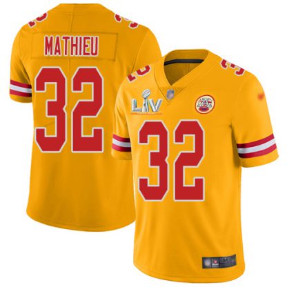 Nike Kansas City Chiefs #32 Tyrann Mathieu Gold Youth Super Bowl LV Bound Stitched NFL Limited Inverted Legend Jersey
