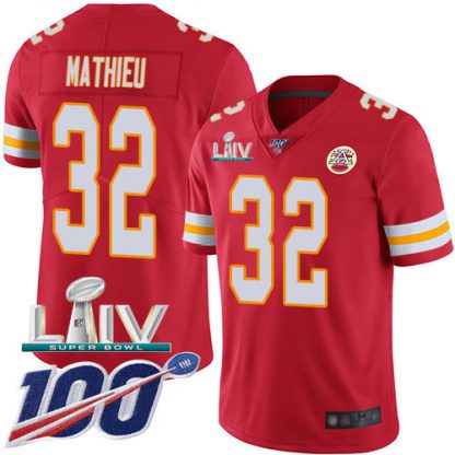 Nike Kansas City Chiefs #32 Tyrann Mathieu Red Super Bowl LIV 2020 Team Color Men's Stitched NFL 100th Season Vapor Untouchable Limited Jersey