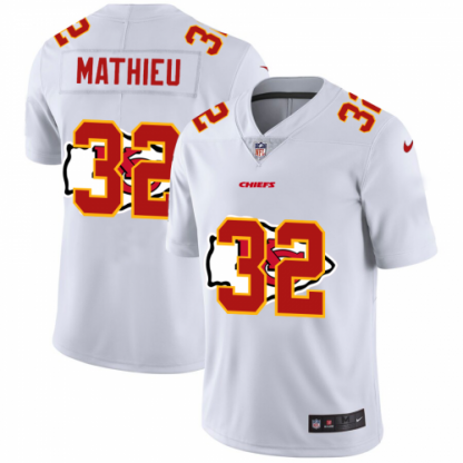 Kansas City Kansas City Chiefs #32 Tyrann Mathieu White Men's Nike Team Logo Dual Overlap Limited NFL Jersey