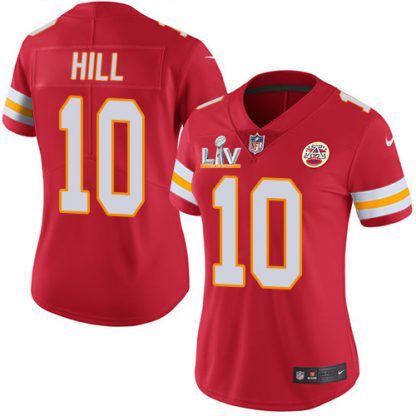 Nike Kansas City Chiefs #10 Tyreek Hill Red Team Color Women's Super Bowl LV Bound Stitched NFL Vapor Untouchable Limited Jersey
