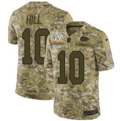 Nike Kansas City Chiefs #10 Tyreek Hill Camo Youth Super Bowl LV Bound Stitched NFL Limited 2018 Salute To Service Jersey