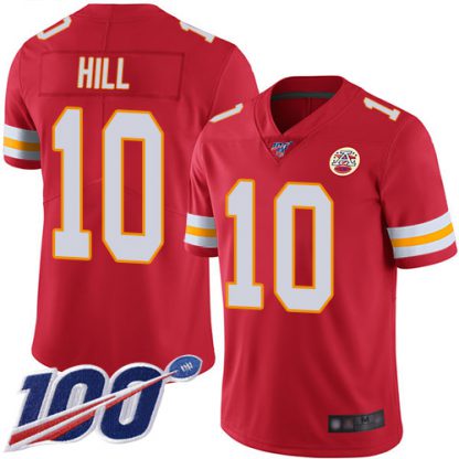Nike Kansas City Chiefs #10 Tyreek Hill Red Team Color Men's Stitched NFL 100th Season Vapor Limited Jersey