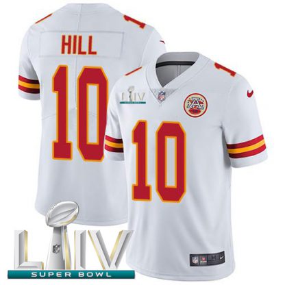 Nike Kansas City Chiefs #10 Tyreek Hill White Super Bowl LIV 2020 Men's Stitched NFL Vapor Untouchable Limited Jersey