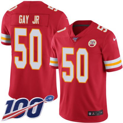 Nike Kansas City Chiefs #50 Willie Gay Jr. Red Team Color Youth Stitched NFL 100th Season Vapor Untouchable Limited Jersey