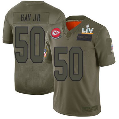 Nike Kansas City Chiefs #50 Willie Gay Jr. Camo Youth Super Bowl LV Bound Stitched NFL Limited 2019 Salute To Service Jersey
