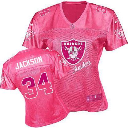 Nike Las Vegas Raiders #34 Bo Jackson Pink Women's Fem Fan NFL Game Jersey