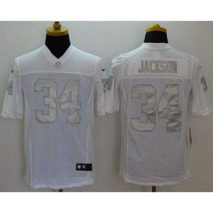 Nike Las Vegas Raiders #34 Bo Jackson White Men's Stitched NFL Limited Platinum Jersey