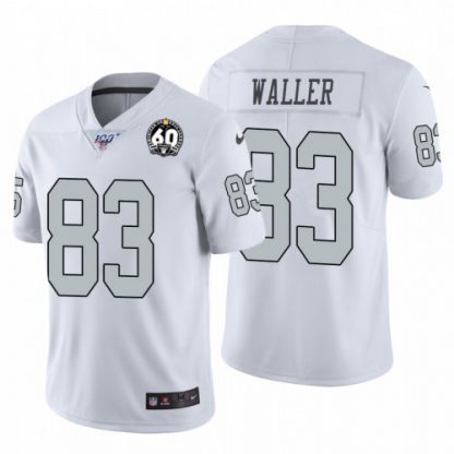 Nike Las Vegas Raiders #83 Darren Waller White 60th Anniversary Patch Men's Stitched NFL 100 Limited Color Rush Jersey