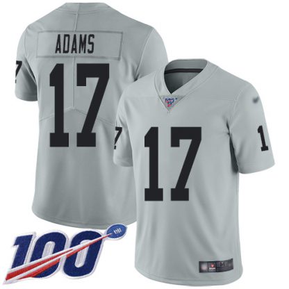 Nike Las Vegas Raiders #17 Davante Adams Silver Men's Stitched NFL Limited Inverted Legend 100th Season Jersey