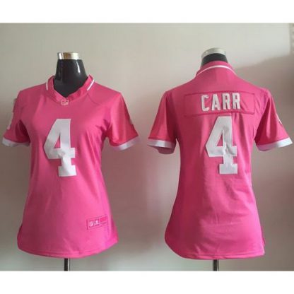 Nike Las Vegas Raiders #4 Derek Carr Pink Women's Stitched NFL Elite Bubble Gum Jersey