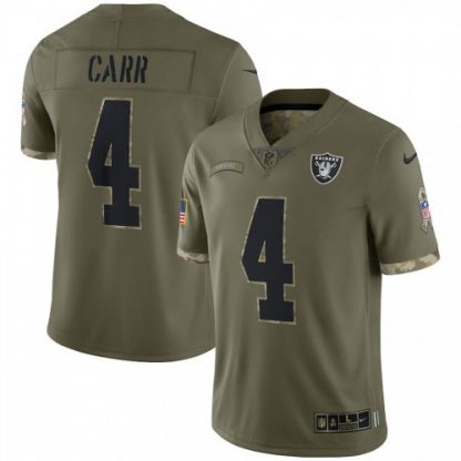 Las Vegas Las Vegas Raiders #4 Derek Carr Nike Men's 2022 Salute To Service Limited Jersey - Olive
