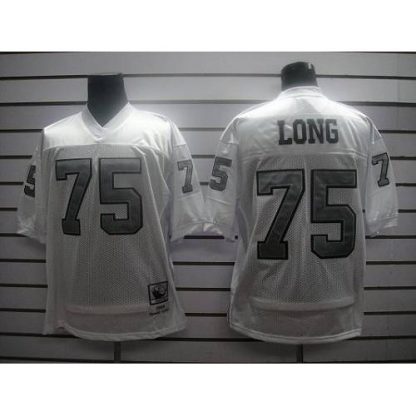 Mitchell and Ness Las Vegas Raiders #75 Howie Long White Silver No. Stitched NFL Jersey