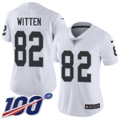 Nike Las Vegas Raiders #82 Jason Witten White Women's Stitched NFL 100th Season Vapor Untouchable Limited Jersey