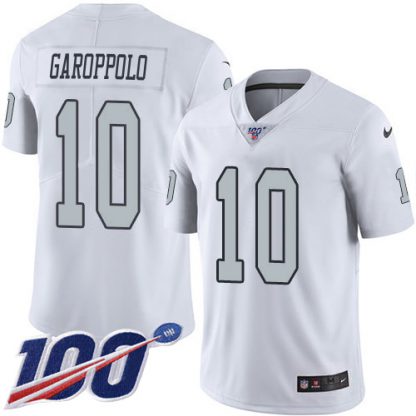Nike Las Vegas Raiders #10 Jimmy Garoppolo White Men's Stitched NFL Limited Rush 100th Season Jersey