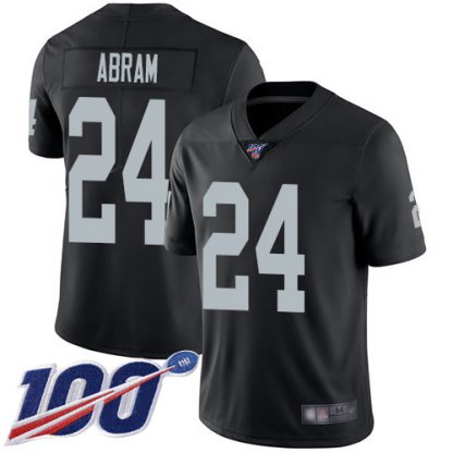 Nike Las Vegas Raiders #24 Johnathan Abram Black Team Color Men's Stitched NFL 100th Season Vapor Limited Jersey